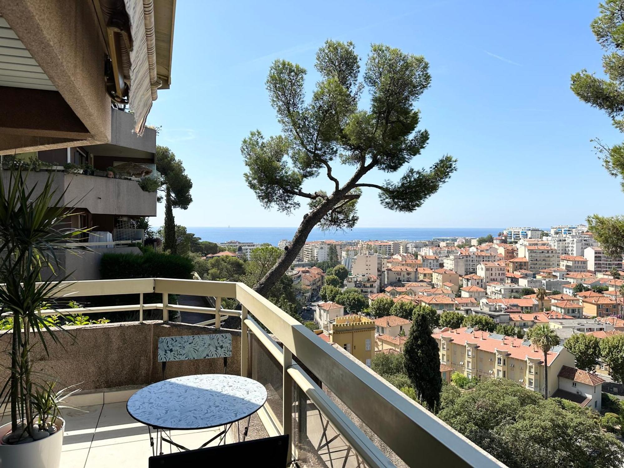 Nice, Grand Studio - Piscine - Terrasse Vue Mer Apartment Bagian luar foto
